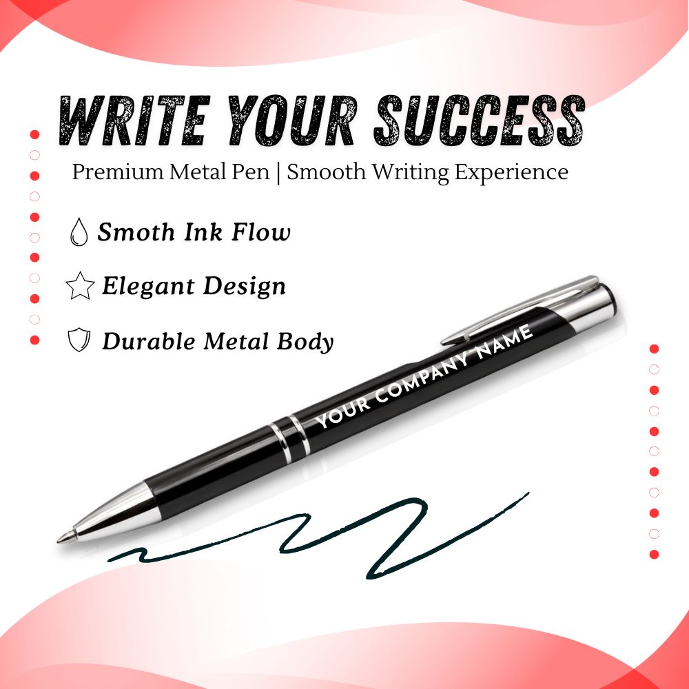 Premium Customized Metal Pen & Key chain Gift Set with Logo Printing | Executive Corporate Gift Box