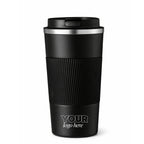 Customized Stainless Steel Travel Mug with Logo Printing | Insulated Coffee Tumbler with Spill-Proof Lid | Matte Black Corporate Gift