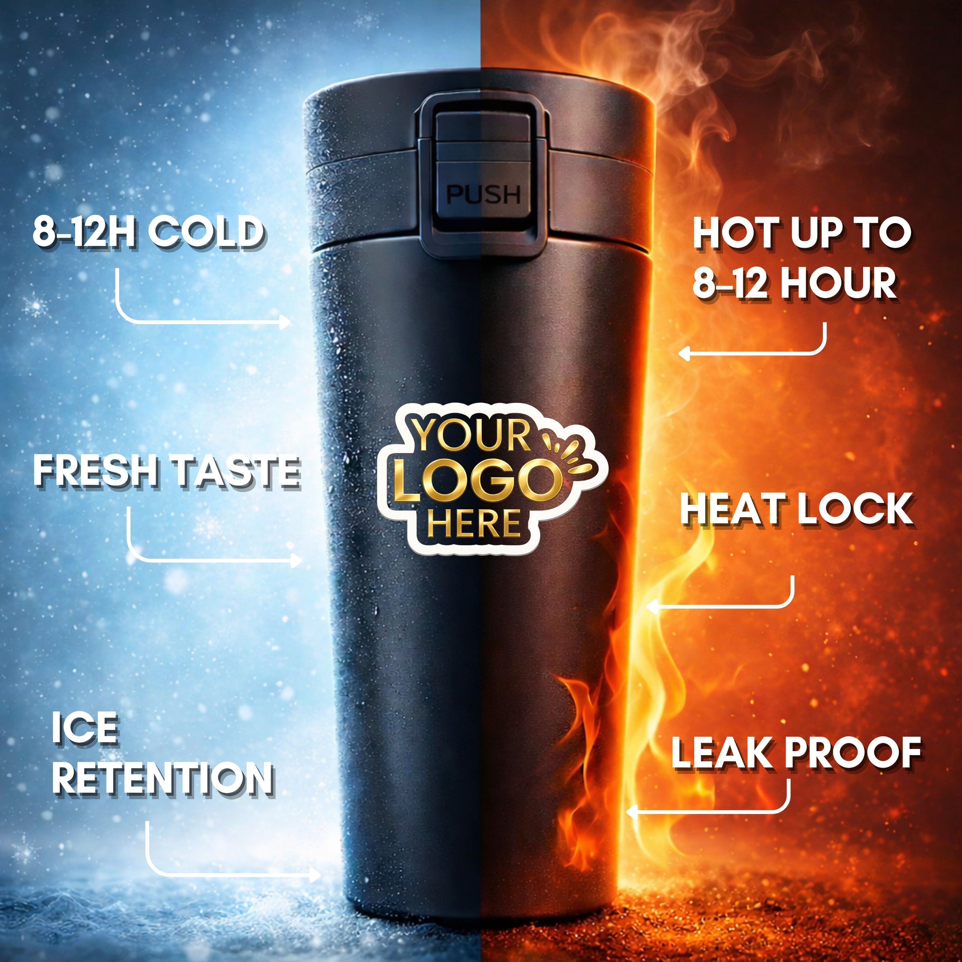 Premium Customized Travel Coffee Mug with Logo Printing | Insulated Leak proof Corporate Gift Tumbler