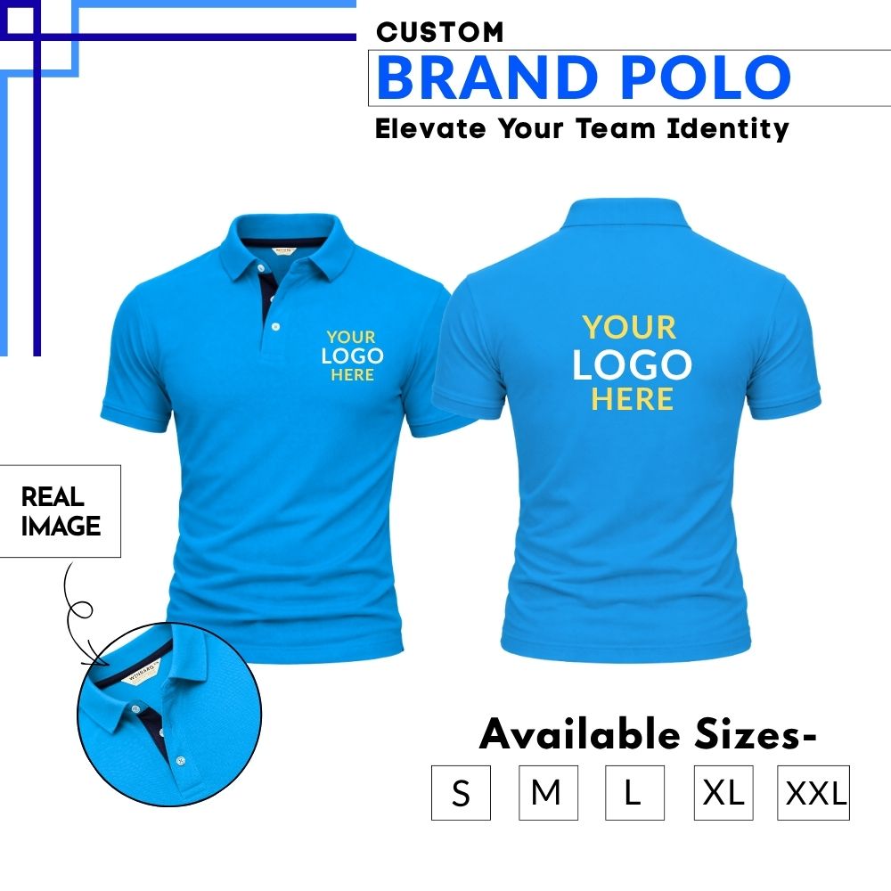 Premium Customized Cotton Polo T-Shirt with Company Logo Printing | Corporate Uniform Polo Neck T-Shirt for Men