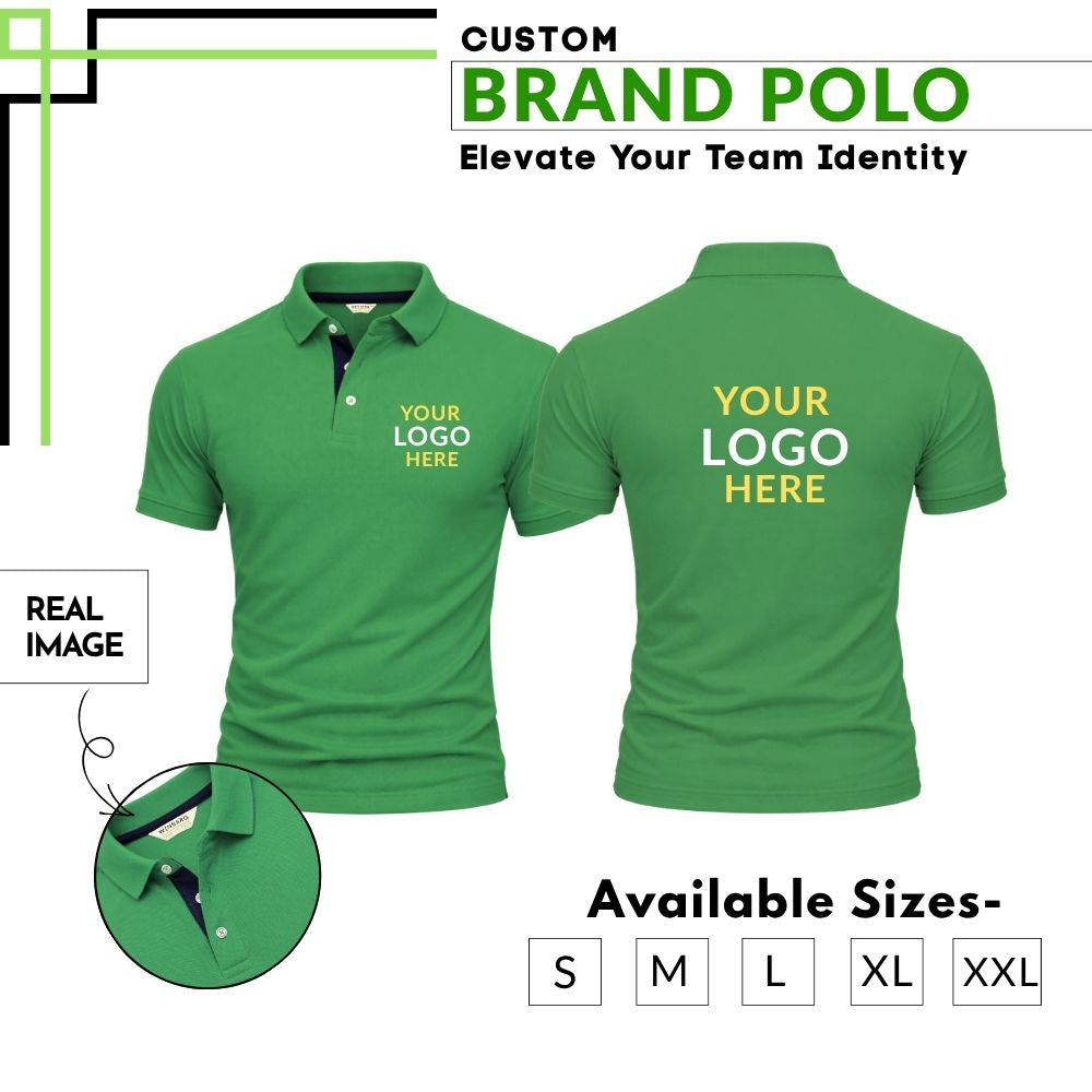 Premium Customized Cotton Polo T-Shirt with Company Logo Printing | Corporate Uniform Polo Neck T-Shirt for Men