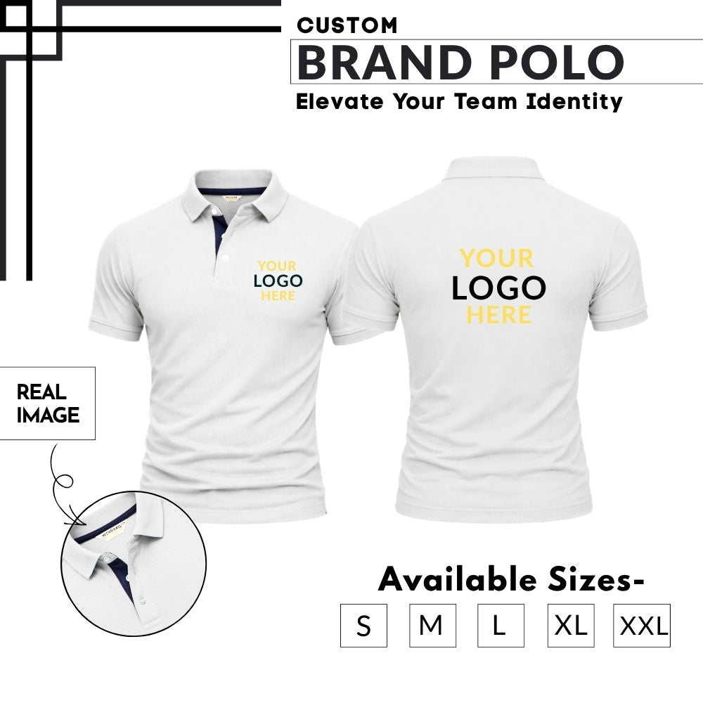 Premium Customized Cotton Polo T-Shirt with Company Logo Printing | Corporate Uniform Polo Neck T-Shirt for Men