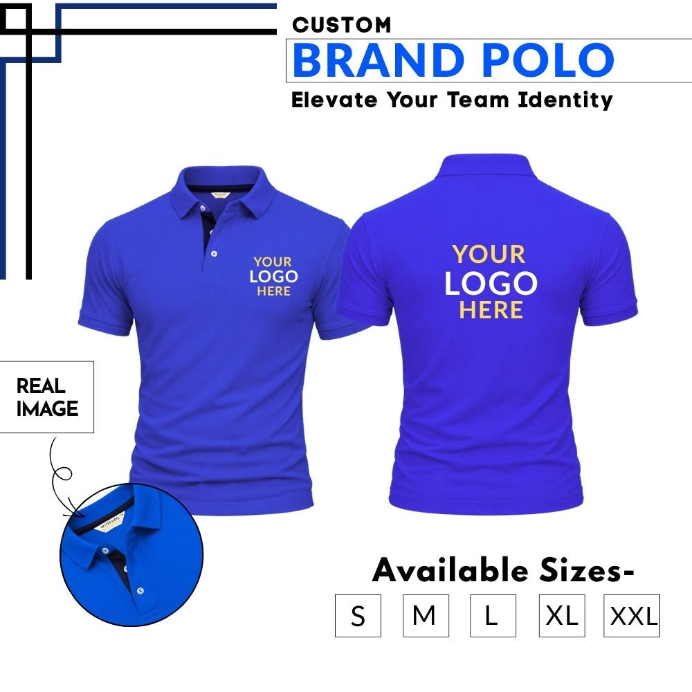 Premium Customized Cotton Polo T-Shirt with Company Logo Printing | Corporate Uniform Polo Neck T-Shirt for Men