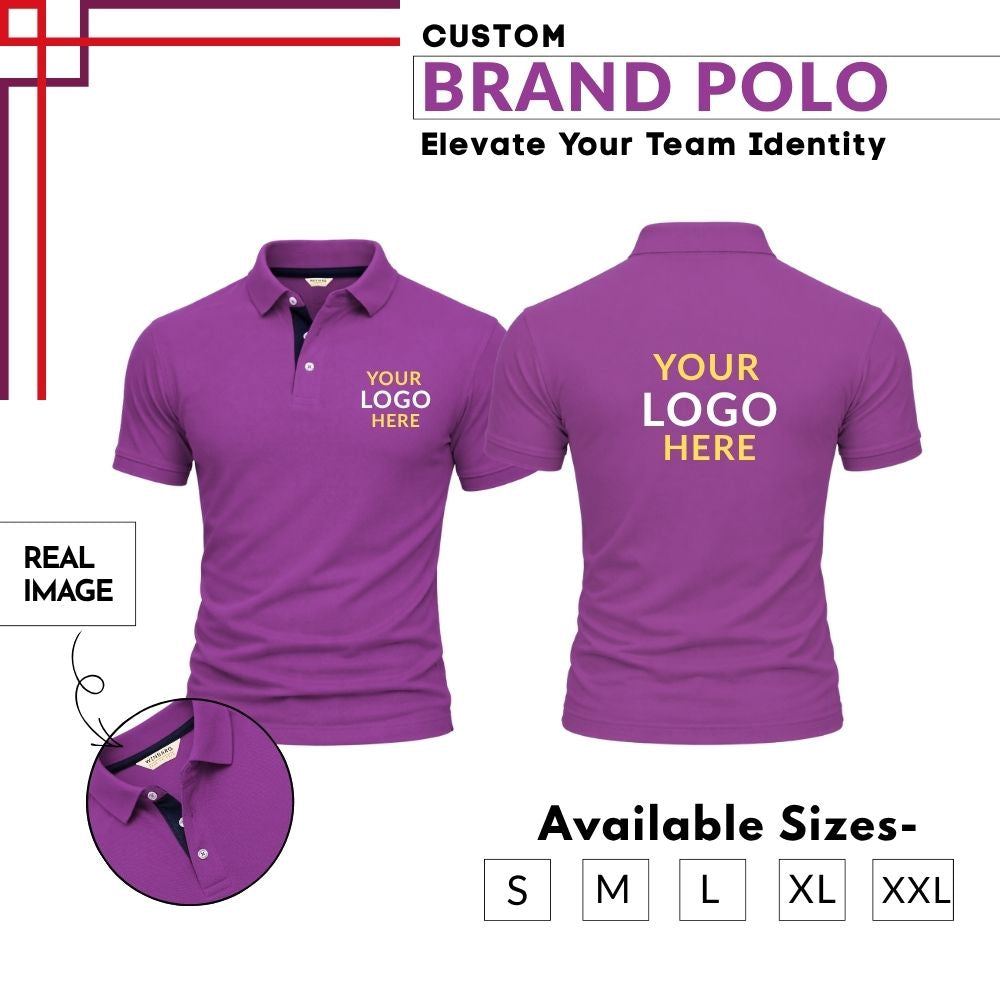 Premium Customized Cotton Polo T-Shirt with Company Logo Printing | Corporate Uniform Polo Neck T-Shirt for Men