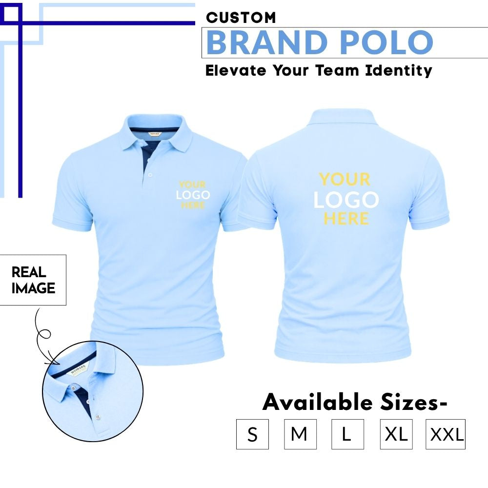 Premium Customized Cotton Polo T-Shirt with Company Logo Printing | Corporate Uniform Polo Neck T-Shirt for Men