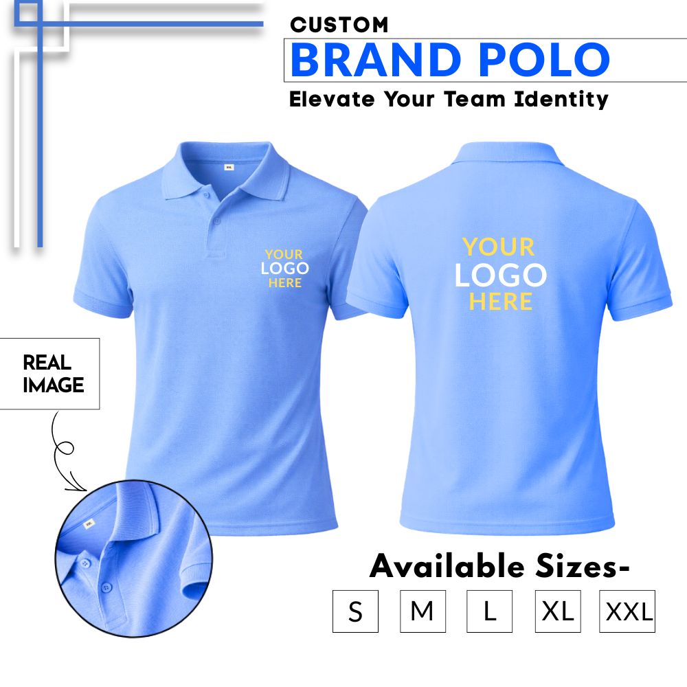 Customized Half Sleeve V-Neck Corporate T-Shirt for Men with Logo Printing | Premium Cotton Blend Team Wear & Promotional Apparel