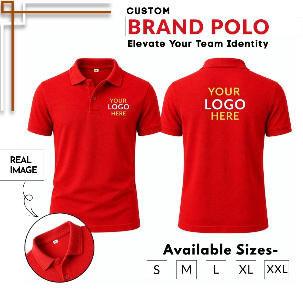 Customized Half Sleeve V-Neck Corporate T-Shirt for Men with Logo Printing | Premium Cotton Blend Team Wear & Promotional Apparel