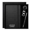 Premium Customized Corporate Gift Set with Logo Printing | A5 Notebook, Metal Pen & Leather Key chain