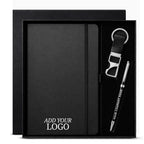 Premium Customized Corporate Gift Set with Logo Printing | A5 Notebook, Metal Pen & Leather Key chain