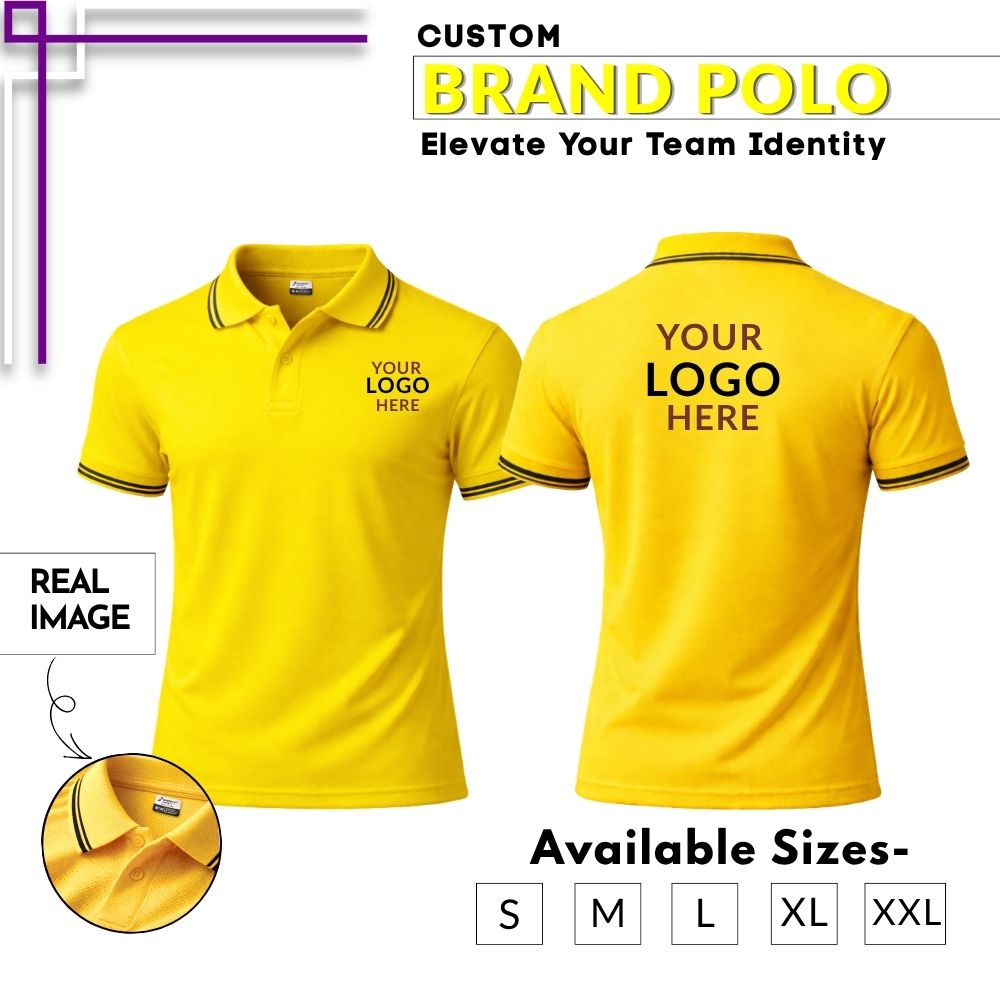 Premium Customized V-Neck T-Shirt with Company Logo Printing | Cotton Blend Corporate & Promotional V-Neck Tee for Men