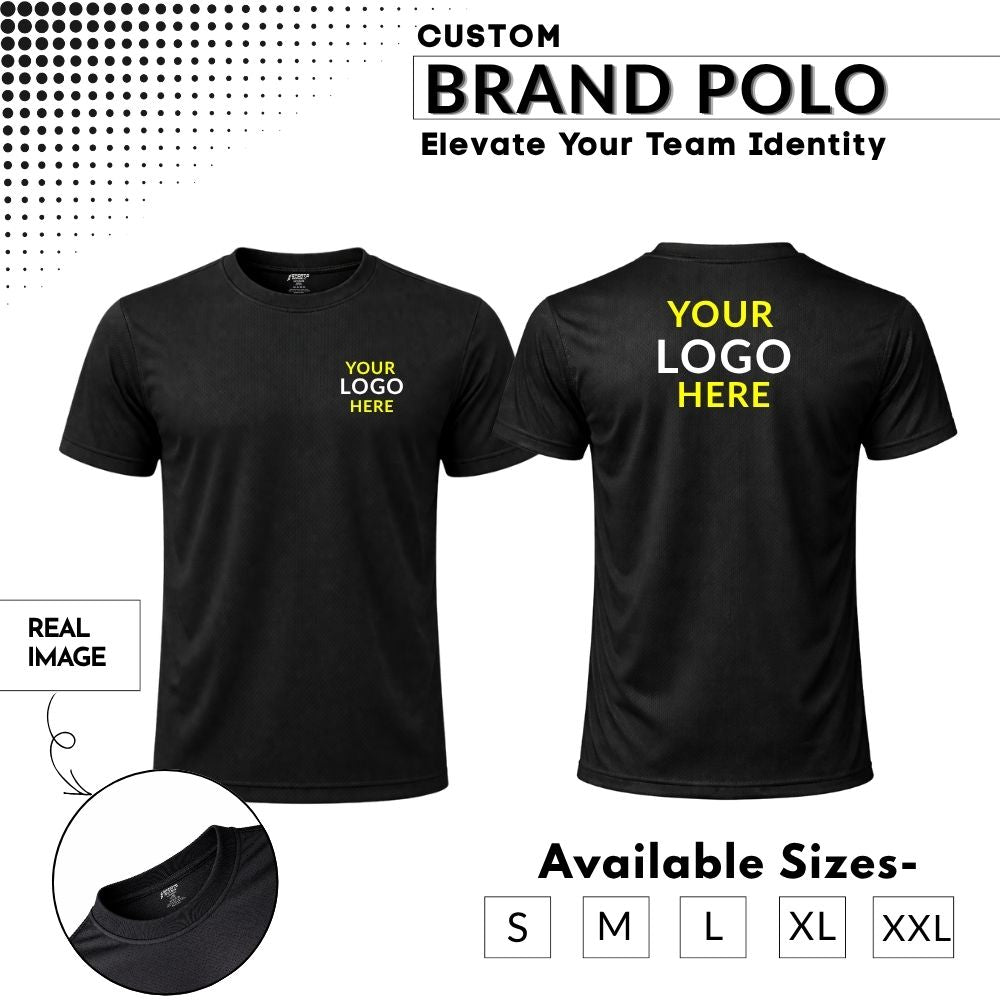Premium Customized Round Neck T-Shirt with Company Logo Printing | Cotton Blend Corporate & Promotional T-Shirt for Men