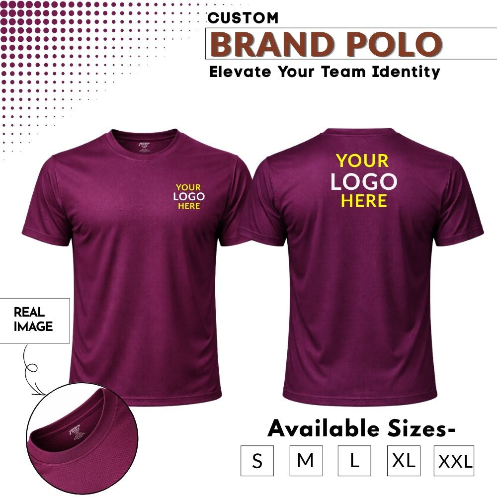Premium Customized Round Neck T-Shirt with Company Logo Printing | Cotton Blend Corporate & Promotional T-Shirt for Men