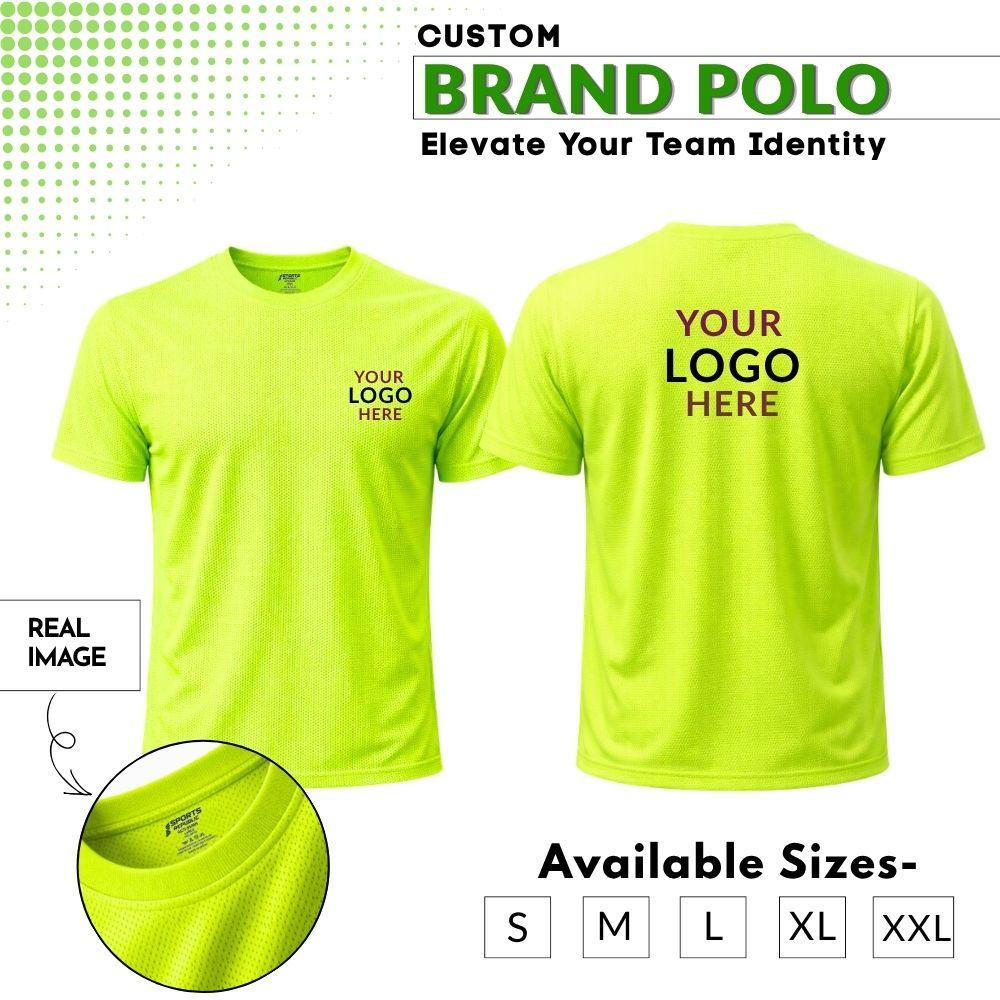 Premium Customized Round Neck T-Shirt with Company Logo Printing | Cotton Blend Corporate & Promotional T-Shirt for Men