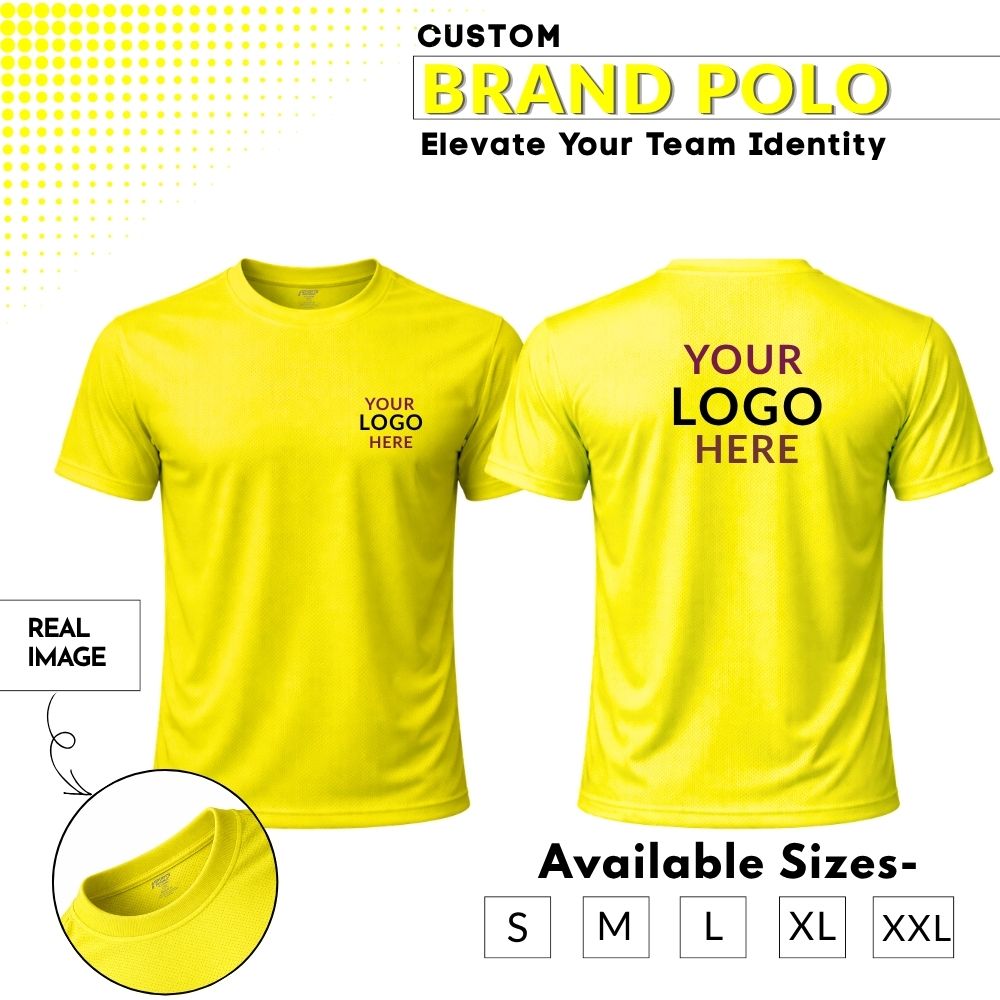 Premium Customized Round Neck T-Shirt with Company Logo Printing | Cotton Blend Corporate & Promotional T-Shirt for Men