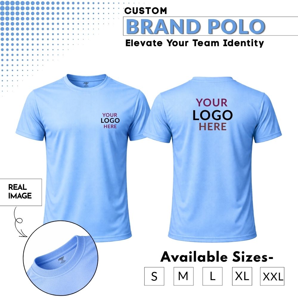 Premium Customized Round Neck T-Shirt with Company Logo Printing | Cotton Blend Corporate & Promotional T-Shirt for Men