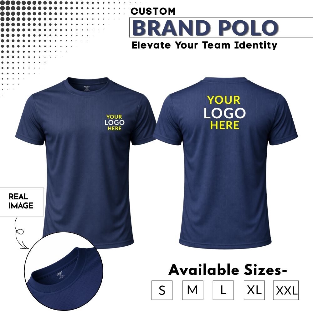 Premium Customized Round Neck T-Shirt with Company Logo Printing | Cotton Blend Corporate & Promotional T-Shirt for Men
