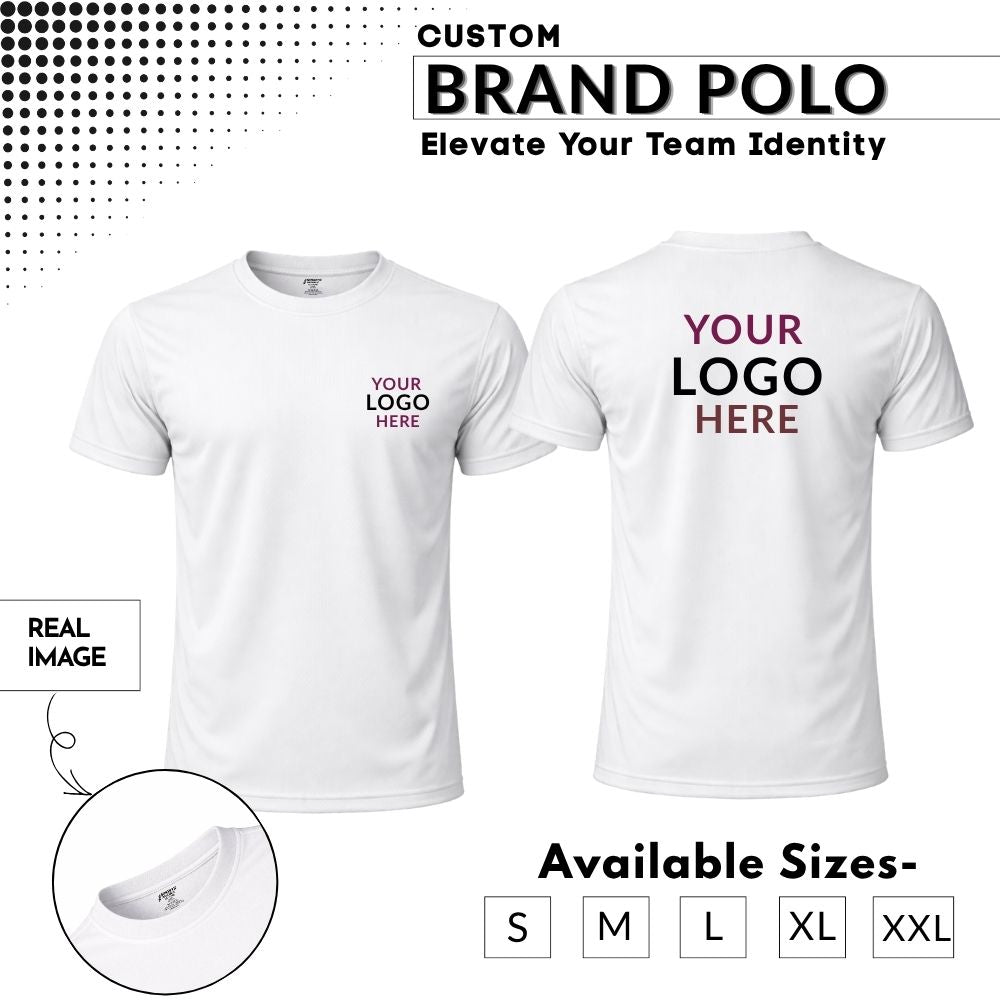 Premium Customized Round Neck T-Shirt with Company Logo Printing | Cotton Blend Corporate & Promotional T-Shirt for Men